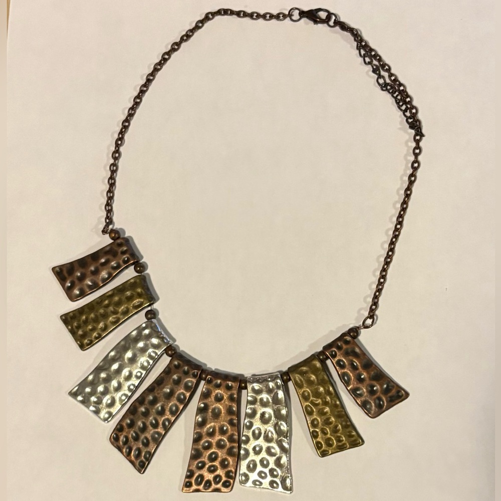 Edgy but Elegant Mixed Metal Statement Necklace